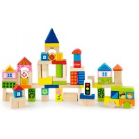 Набор деревянных кубиков Viga Toys Город, 75 шт. (50287)