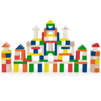 Набір дерев'яних кубиків Viga Toys Велике будівництво, 100 шт. (50334)