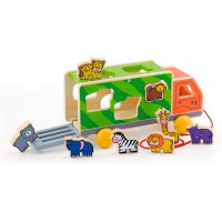 Деревянный сортер-каталка Viga Toys Грузовик со зверушками (50344)