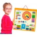 Обучающий магнитный календарь из дерева Viga Toys с часами, на английском языке (50377) title=