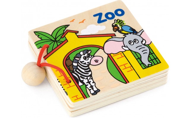 Розвивальна дерев'яна книжка Viga Toys Перші англійські слова (50386)