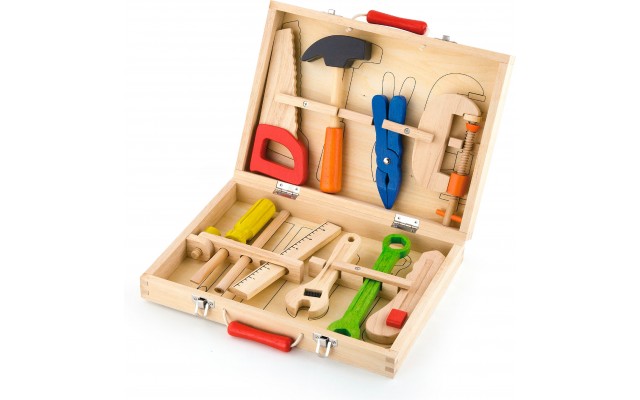 Ігровий набір з дерева Viga Toys Інструменти у валізці, 10 шт. (50387)