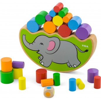 Дерев'яна розвивальна гра-баланс Viga Toys Слоник (50390)