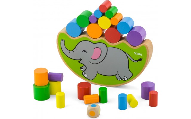 Дерев'яна розвивальна гра-баланс Viga Toys Слоник (50390)