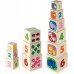 Обучающие кубики-пирамидка из дерева Viga Toys цифры и картинки (50392) title=