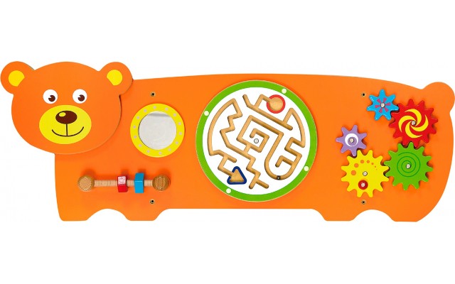 Обучающий настенный бизиборд Viga Toys Медвежонок (50471FSC)