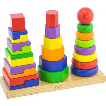 Игровой набор деревянных пирамидок Viga Toys Три фигуры (50567)