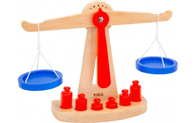 Деревянная обучающая игрушка Viga Toys Весы с гирями (50660)