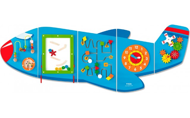 Настенный игровой бизиборд Viga Toys Самолетик (50673FSC)