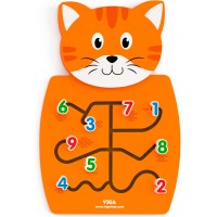 Настінний навчальний бізіборд Viga Toys Котик з цифрами (50676FSC)