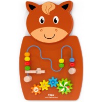 Настенный развивающий бизиборд Viga Toys Лошадка с лабиринтом (50678FSC)