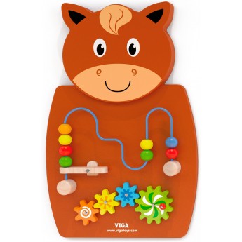 Настенный развивающий бизиборд Viga Toys Лошадка с лабиринтом (50678FSC)