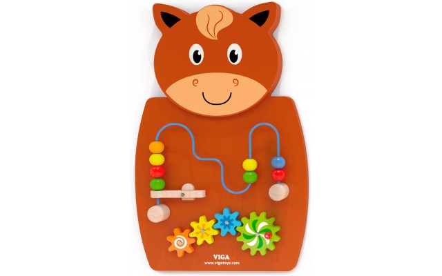 Настенный развивающий бизиборд Viga Toys Лошадка с лабиринтом (50678FSC)