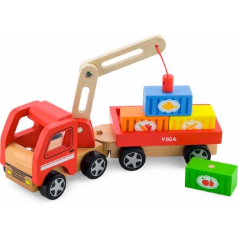 Игрушка деревянная машинка Viga Toys Автокран (50690)