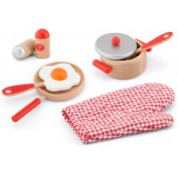 Игровой набор Viga Toys Деревянная посуда, красная (50721)