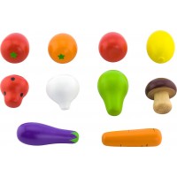 Игрушечная еда Viga Toys Овощи и фрукты из дерева, 10 эл. (50734)
