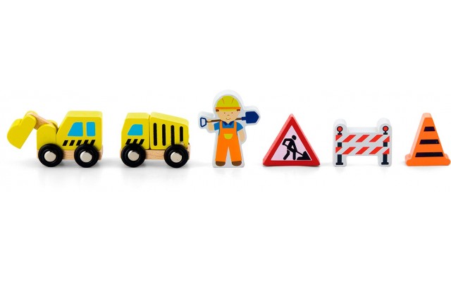 Аксессуары для детской железной дороги Viga Toys Дорожные работы, 6 шт. (50813)
