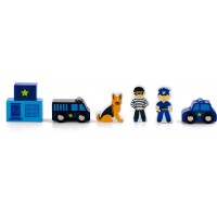 Аксесуари для дитячої залізниці Viga Toys Поліцейська ділянка, 6 шт. (50814)