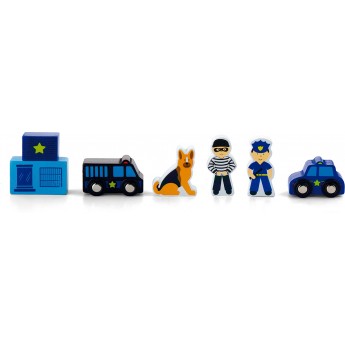 Аксесуари для дитячої залізниці Viga Toys Поліцейська ділянка, 6 шт. (50814)