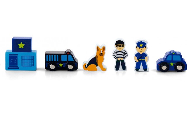 Аксесуари для дитячої залізниці Viga Toys Поліцейська ділянка, 6 шт. (50814)
