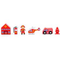Аксессуары для детской железной дороги Viga Toys Пожарная станция, 6 шт. (50815)