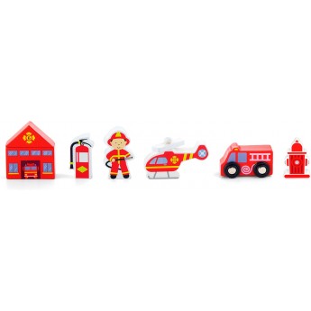 Аксесуари для дитячої залізниці Viga Toys Пожежна станція, 6 шт. (50815)