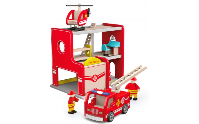 Игровой набор из дерева Viga Toys Пожарная станция (50828)