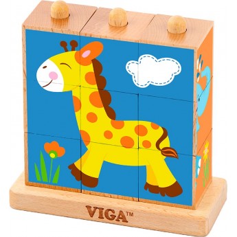 Деревянные кубики-пазлы Viga Toys Зверушки (50834)