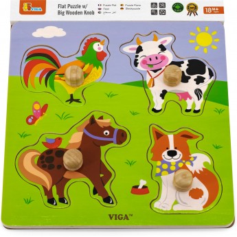 Деревянная рамка-вкладыш Viga Toys Животные на ферме (50839)