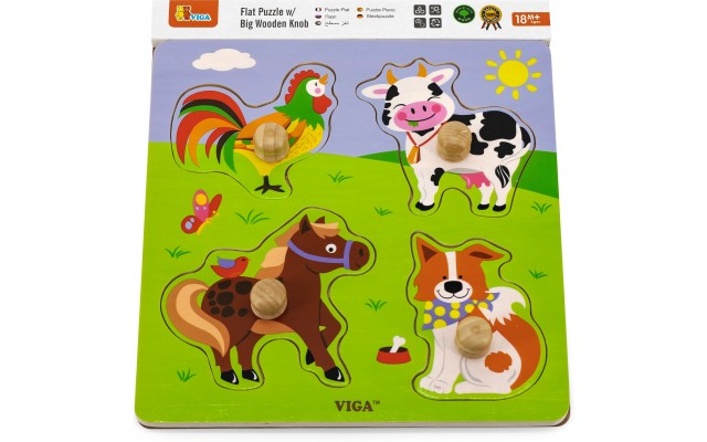 Деревянная рамка-вкладыш Viga Toys Животные на ферме (50839)