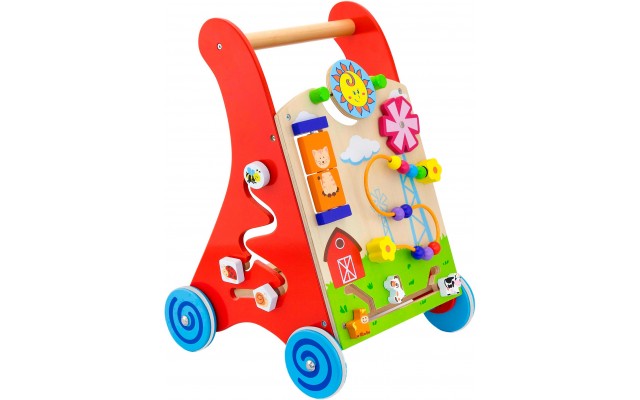 Дитячі ходунки-каталка Viga Toys з навчальним бізібордом (50950)