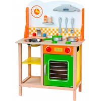 Детская деревянная кухня Viga Toys с посудой (50957)