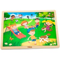 Деревянная рамка-вкладыш Viga Toys Времена года: весна, 24 эл. (51269)