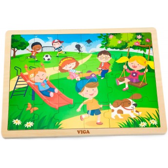 Деревянная рамка-вкладыш Viga Toys Времена года: весна, 24 эл. (51269)
