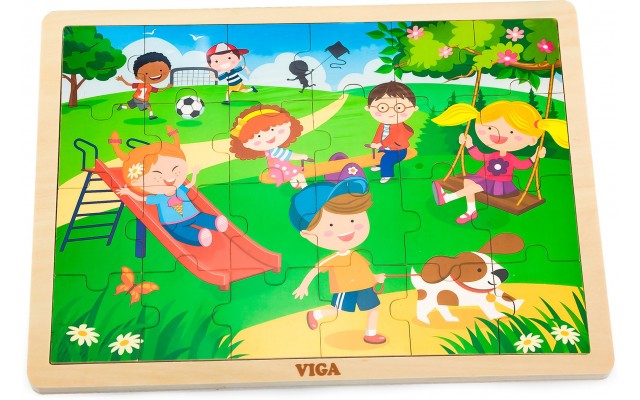 Деревянная рамка-вкладыш Viga Toys Времена года: весна, 24 эл. (51269)