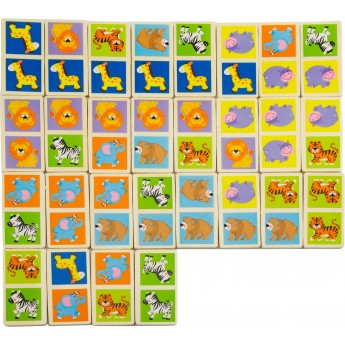 Дерев'яне доміно Viga Toys Звірята (51307)