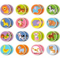 Настільна дерев'яна гра Viga Toys Меморі-звірята, 32 картки (51308)