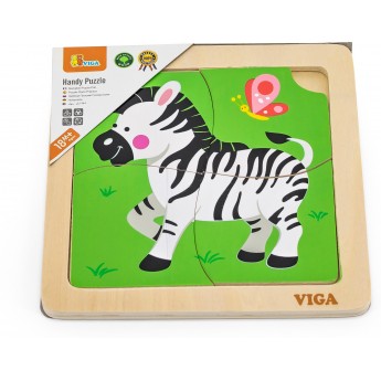 Деревянный пазл-вкладыш Viga Toys Зебра, 4 эл. (51317)