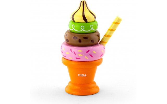 Іграшкове морозиво-пірамідка Viga Toys, помаранчеве (51322)