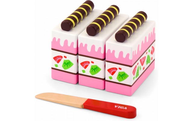 Іграшкові продукти Viga Toys Полуничний торт з дерева (51324)