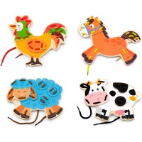 Деревянная шнуровка-сортер Viga Toys Фермерские животные (51325)