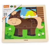 Деревянная рамка-вкладыш Viga Toys Лошадка, 9 эл. (51439)