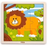 Дерев'яна рамка-вкладиш Viga Toys Лев, 9 ел. (51442)