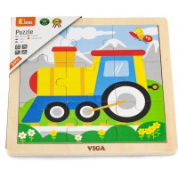 Дерев'яний каркас вкладиш Viga Toys Паровоз, 9 ел. (51446)