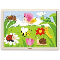 Дерев'яна рамка-вкладиш Viga Toys Комаха, 16 ел. (51450)