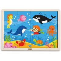 Деревянная рамка-вкладыш Viga Toys Океан, 16 эл. (51451)