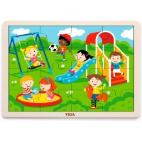 Деревянная рамка-вкладыш Viga Toys Парк развлечений, 16 эл. (51454)