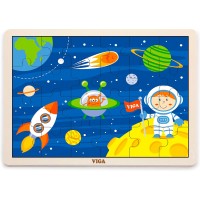Деревянная рамка-вкладыш Viga Toys В космосе, 24 эл. (51461)