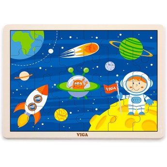 Деревянная рамка-вкладыш Viga Toys В космосе, 24 эл. (51461)