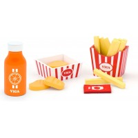 Іграшкова їжа Viga Toys Нагетси з картоплею фрі та соком (51603)